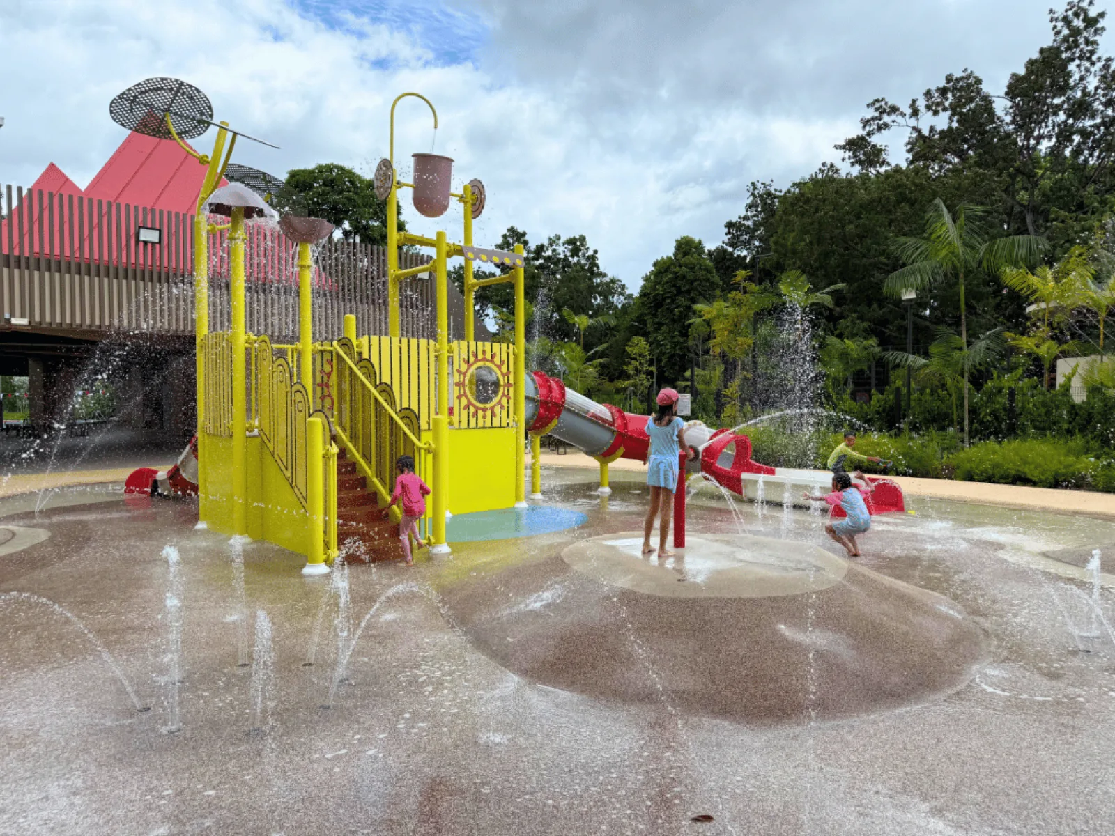 Water playground with slides and splash features for children at Ang Mo Kio Swimming Complex
